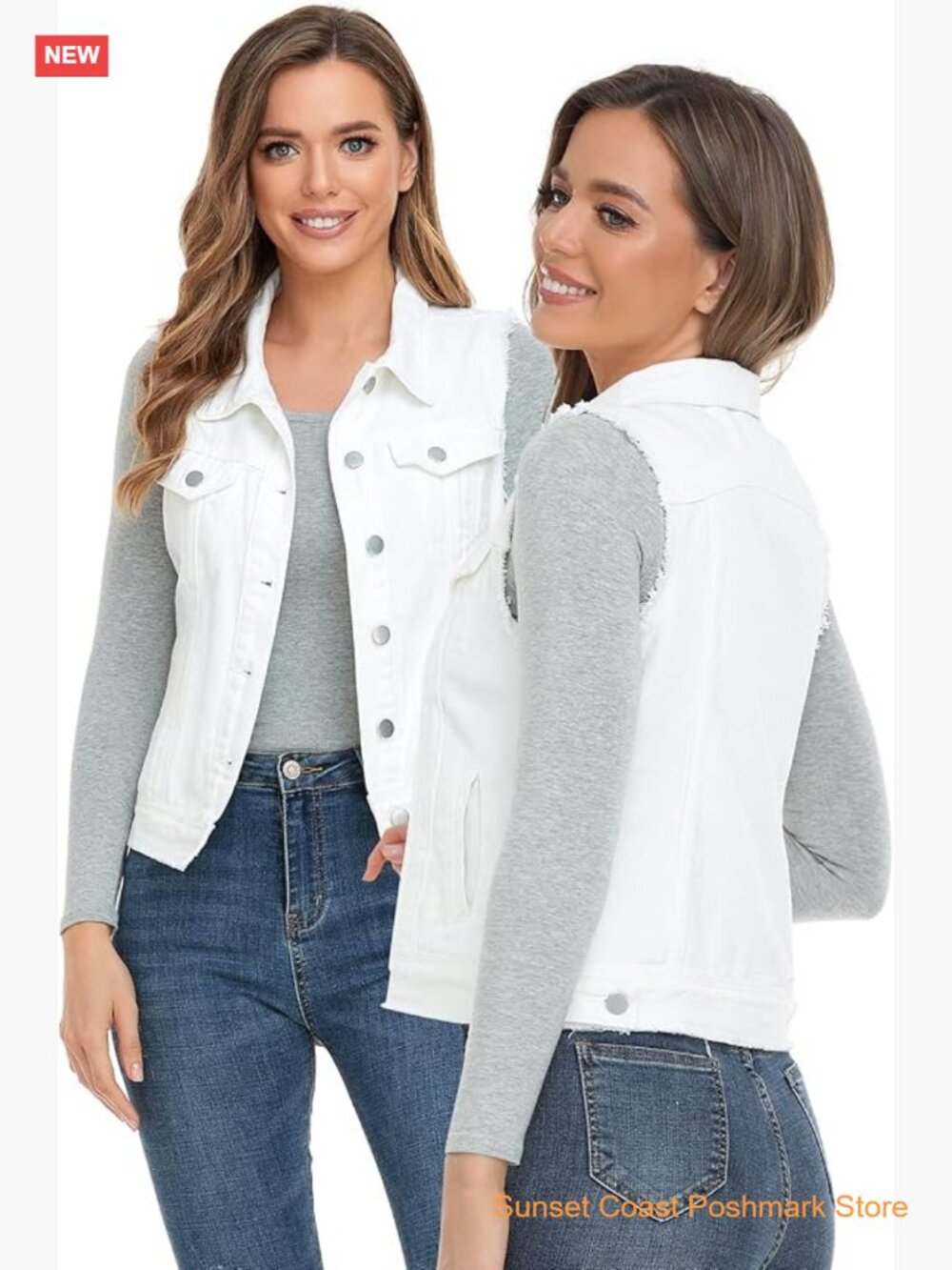 Sleeveless Denim Vest - Classic Cropped Jean Jacket